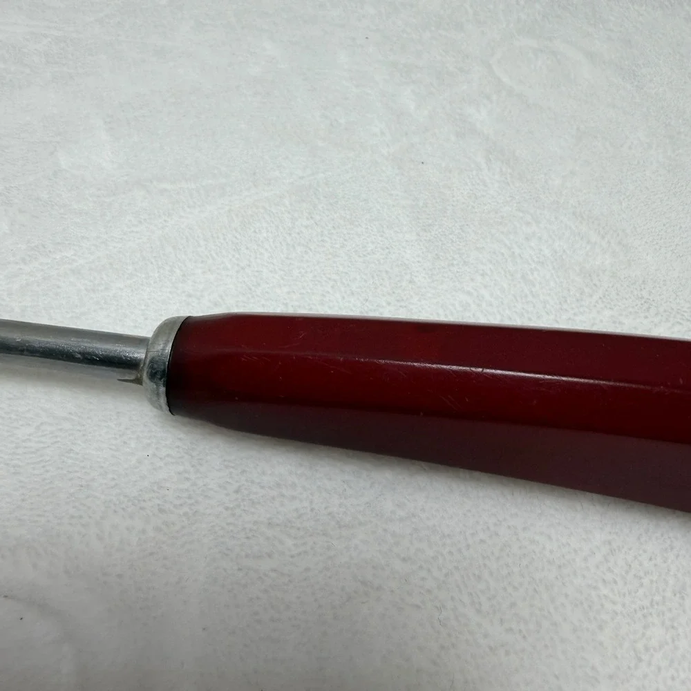 VTG 1950's Corona Bakelite‎ Maroon Handle Slotted Spatula Flipper Farmhouse